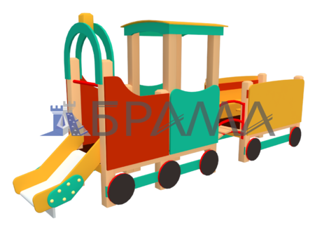 Паровоз детский игровой с вагоном