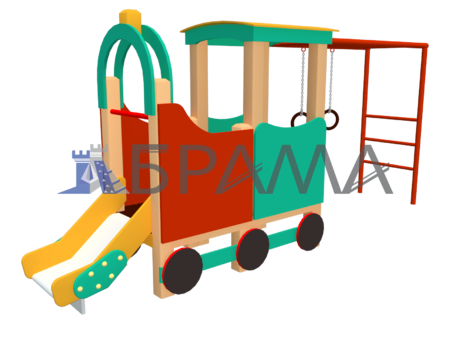 Потяг дитячий ігровий з рукоходом та кільцями