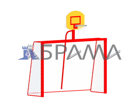 Ворота мини-футбольные для детского садика с баскетбольным щитом (разборные)