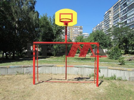 Ворота мини-футбольные с баскетбольным щитом (разборные)