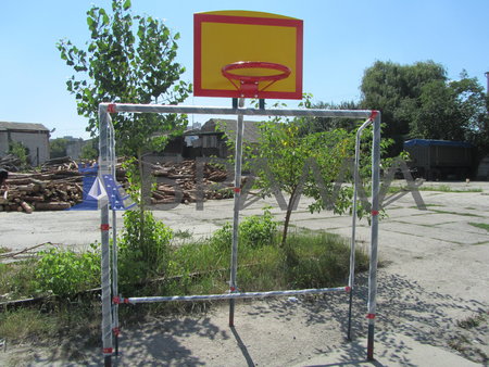 Ворота мини-футбольные для детского садика с баскетбольным щитом (разборные)