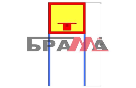 (М-0905) Дитячий баскетбольний щит з кільцем на стійці висота