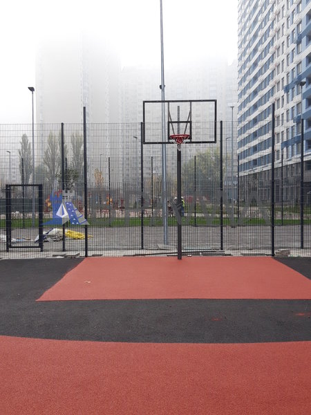 Щит баскетбольний з кільцем на стійці з виносом 1200мм