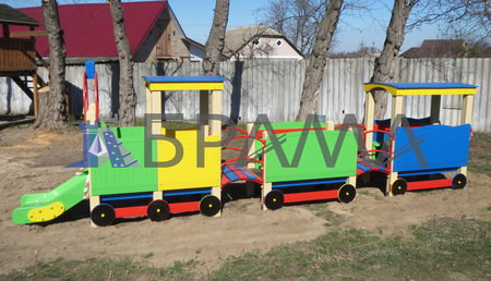 Детский игровой паровоз с вагонами