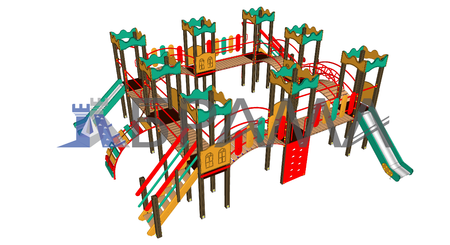 Комплекс детский спортивно-игровой "Восемь башнь" 