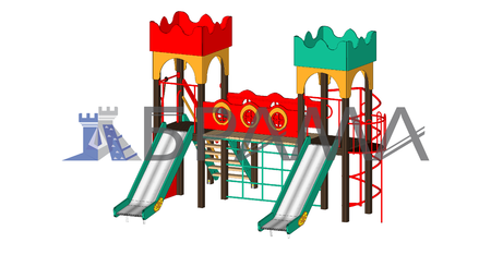 Комплекс дитячий спортивно - ігровий "Замок на дві вежі"