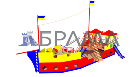 Корабль детский "Флагман" с полом